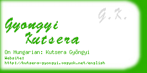 gyongyi kutsera business card
