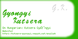 gyongyi kutsera business card